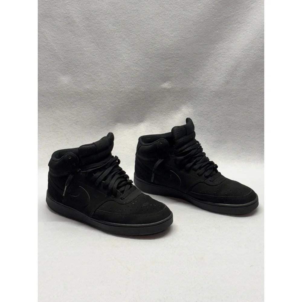 Nike Court Vision Mid Triple Black Basketball Sneakers CU6620-001 Mens 10